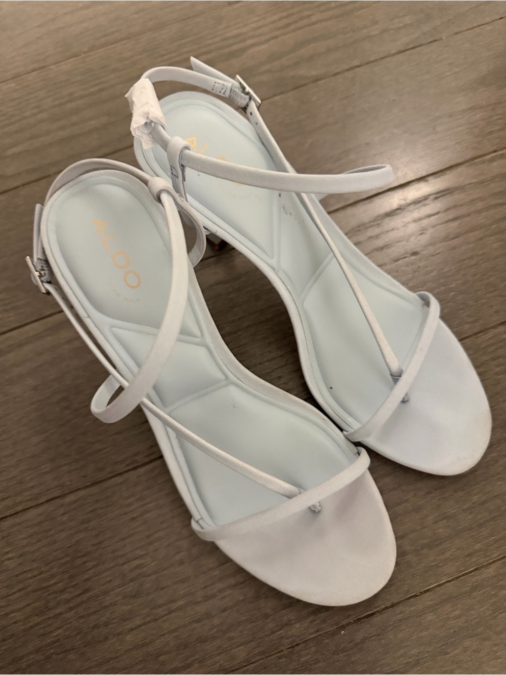 ALDO Babyblue Minimalist T-Strap Slingback Sandals